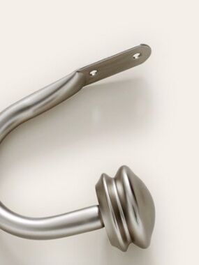 Pottery Barn. Silver Metal Curtain Holdbacks Wall Mount. Set of 2